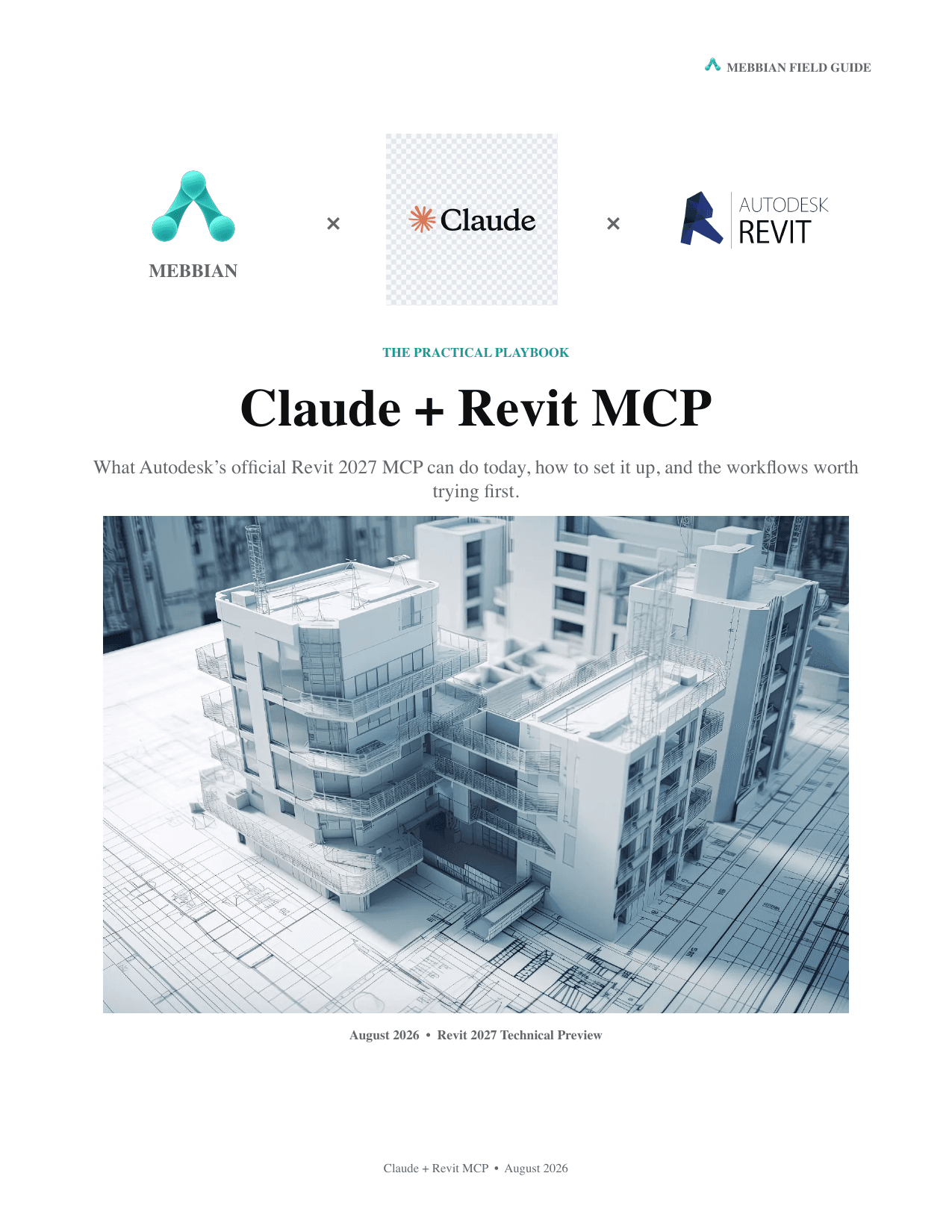 Cover of Claude + Revit MCP: The Practical Playbook, a 12 page PDF